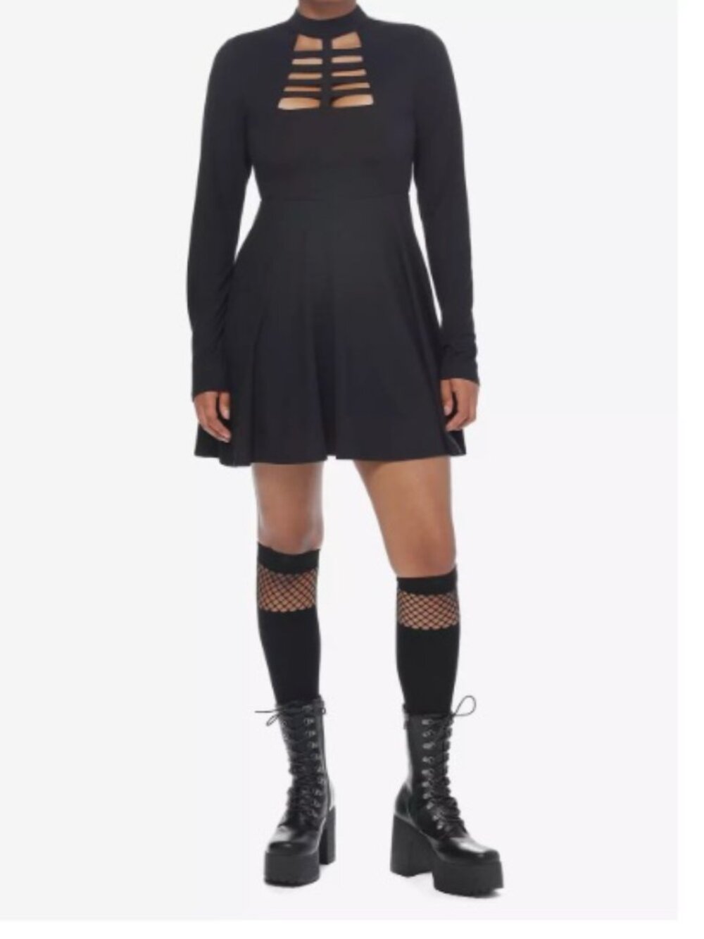 NWT Hot Topic Cosmic Aura Cut Out Black Dress XL Has Pockets